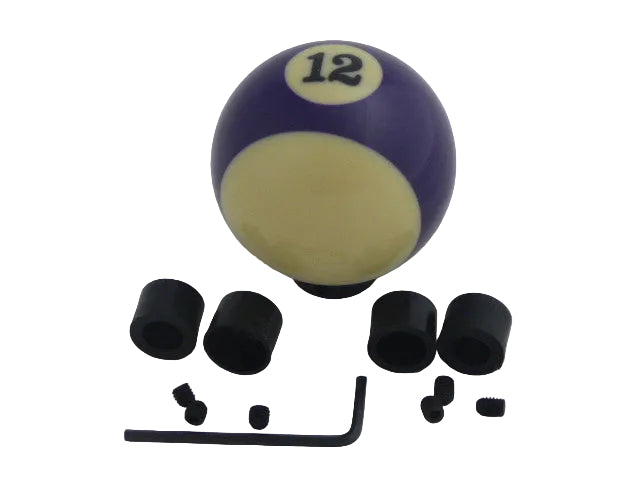 Custom Pool Billiard Ball #12 Purple Stripe Gear Shifter Shift Knob  