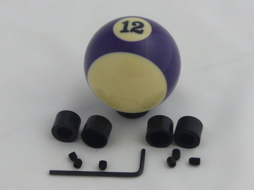 Custom Pool Billiard Ball #12 Purple Stripe Gear Shifter Shift Knob  