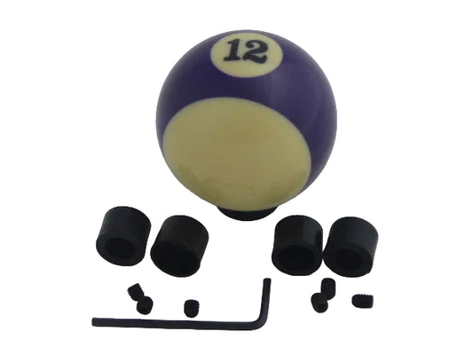 Custom Pool Billiard Ball #12 Purple Stripe Gear Shifter Shift Knob  