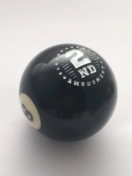 Rocknob Custom 2nd Amendment on the Eight Ball Billiard Ball Gear Shift Knob
