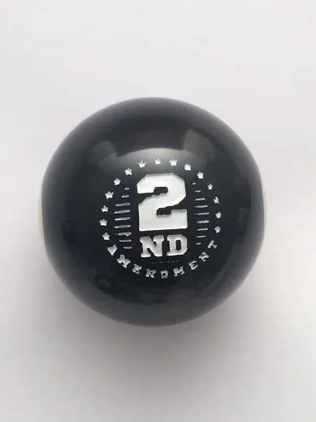 Rocknob Custom 2nd Amendment on the Eight Ball Billiard Ball Gear Shift Knob